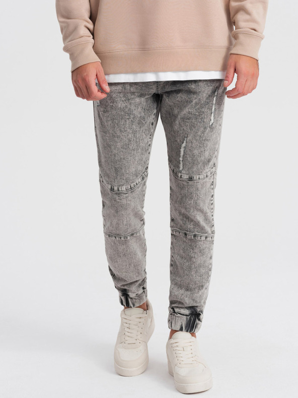 Ombre Clothing Šedé pánske džínsy Ombre oblečenie