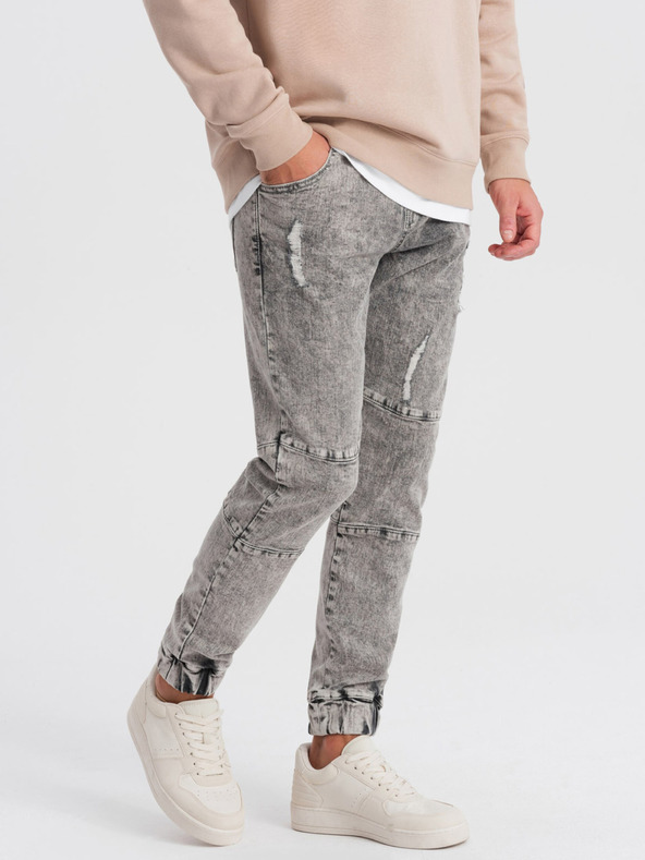 Ombre Clothing Šedé pánske džínsy Ombre oblečenie