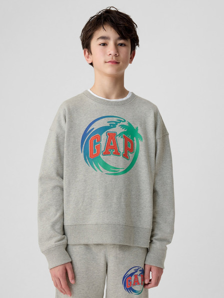 GAP Detská mikina s logom a fleece GAP
