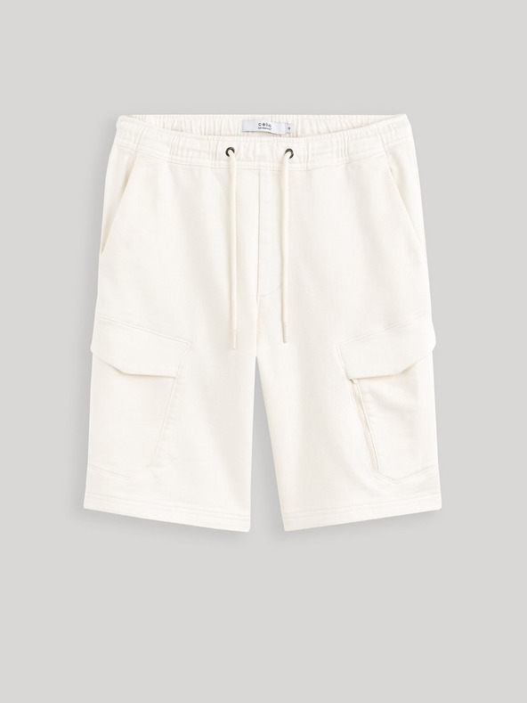 Celio Krémové pánske cargo šortky Celio Gojogbm