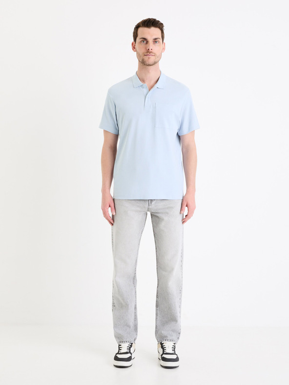 Celio Šedé pánske džínsy Celio C15 straight Fodroit 30