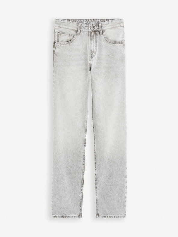 Celio Šedé pánske džínsy Celio C15 straight Fodroit 30