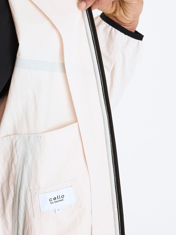 Celio Biela pánska bunda Celio Gutrack s kapucňou