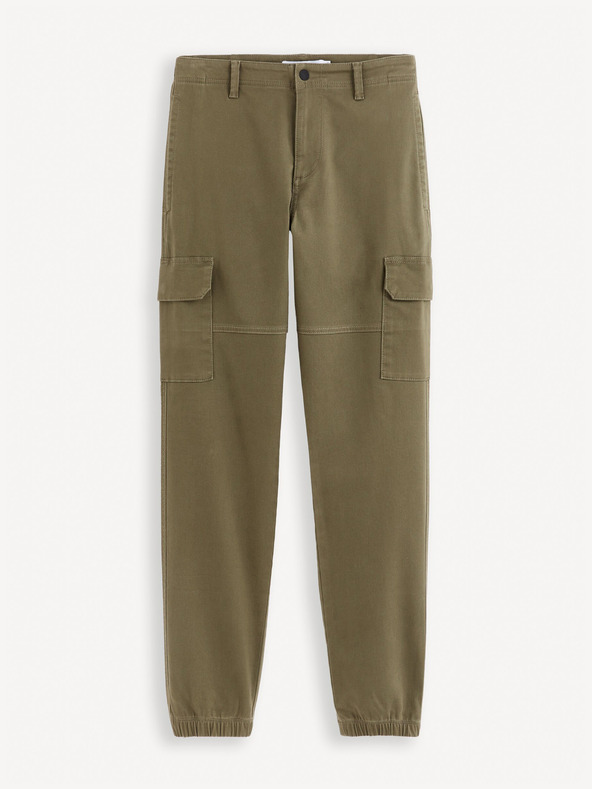 Celio Khaki pánske cargo nohavice Celio Dolyte