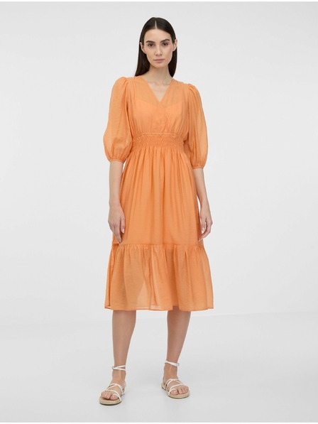 Orsay Oranžové dámske midi šaty ORSAY