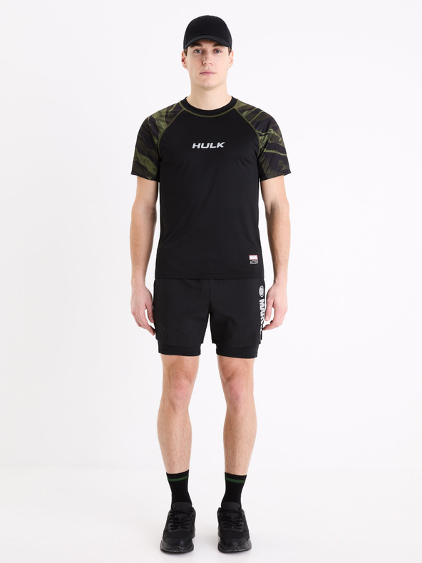 Celio Čierne športové šortky Celio Marvel Hulk