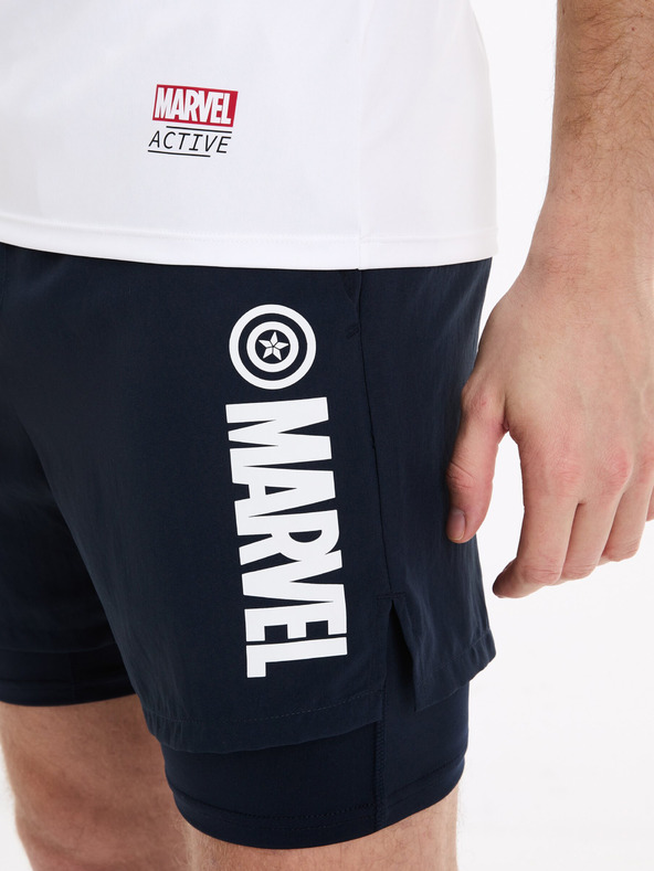 Celio Tmavomodré športové šortky Celio Marvel Captain America
