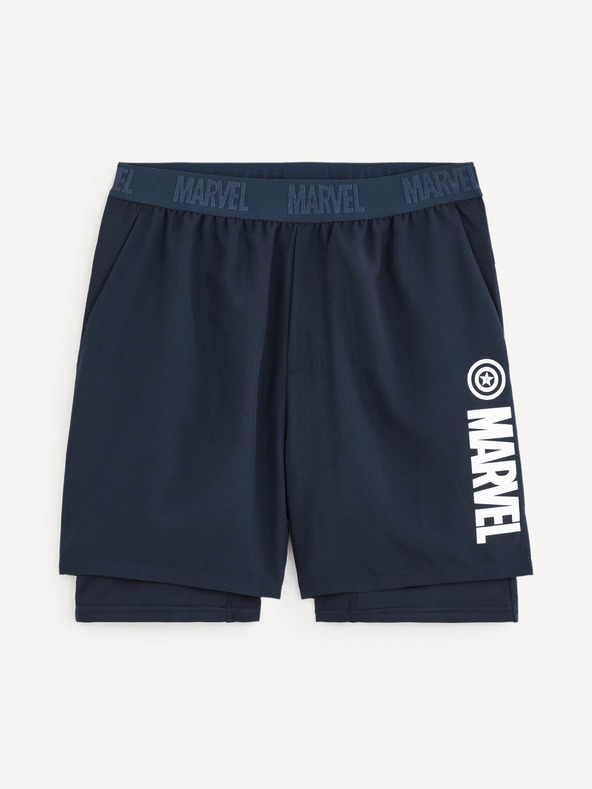 Celio Tmavomodré športové šortky Celio Marvel Captain America