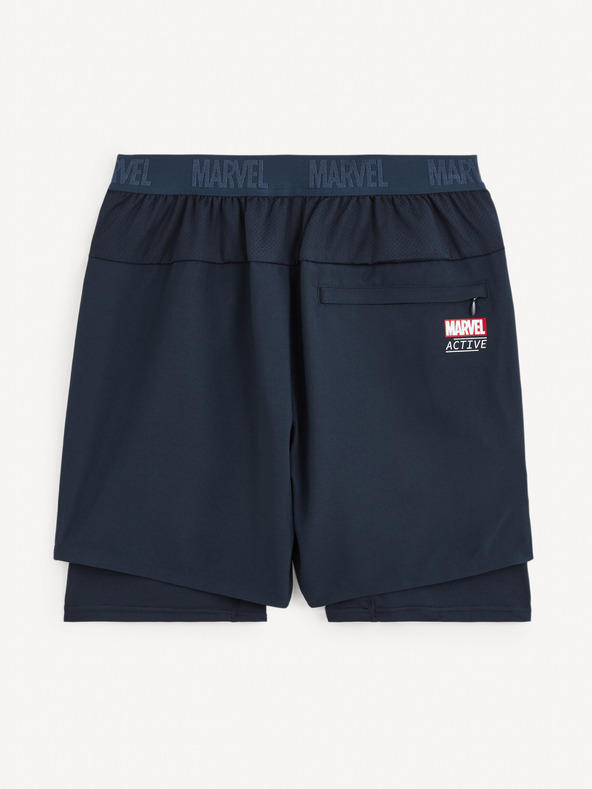 Celio Tmavomodré športové šortky Celio Marvel Captain America