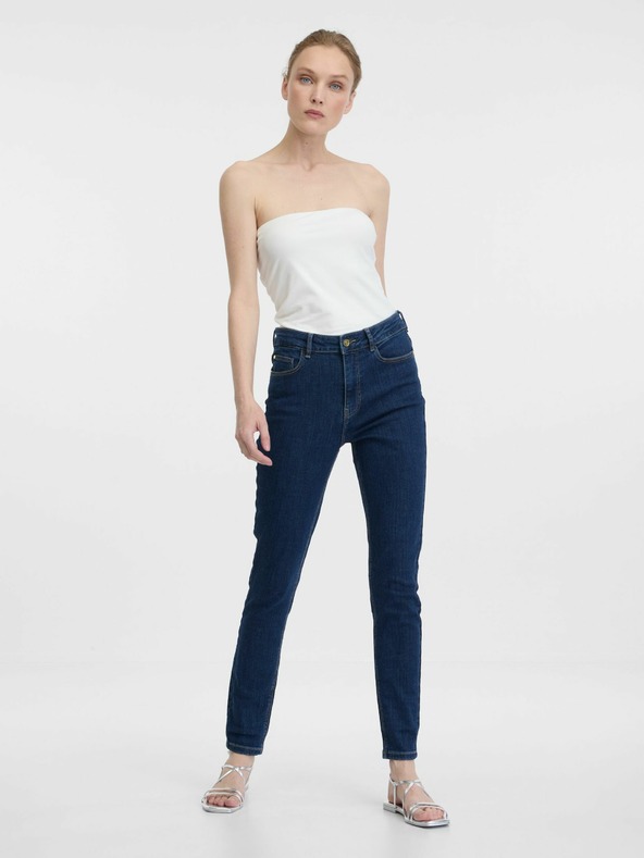 Orsay Tmavomodré dámske skinny džínsy ORSAY