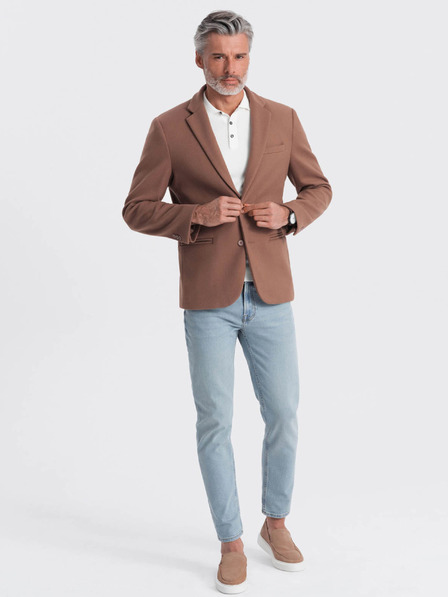 Ombre Clothing Hnedá pánska bunda Ombre Clothing