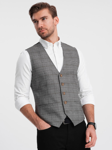 Ombre Clothing Šedé pánske sako s klopou Ombre Oblečenie