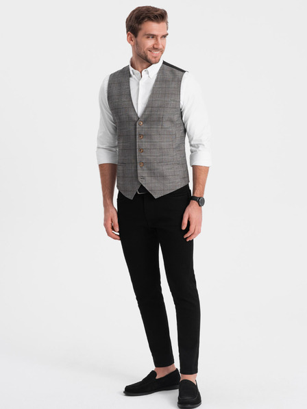 Ombre Clothing Šedé pánske sako s klopou Ombre Oblečenie