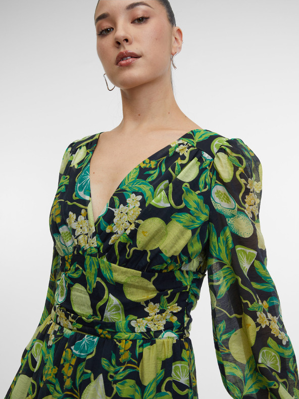 Orsay Čierno-žlté dámske vzorované maxi šaty ORSAY