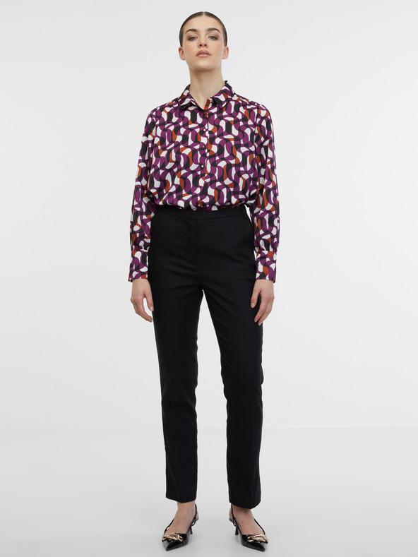 Orsay Fialová dámska vzorovaná košeľa ORSAY