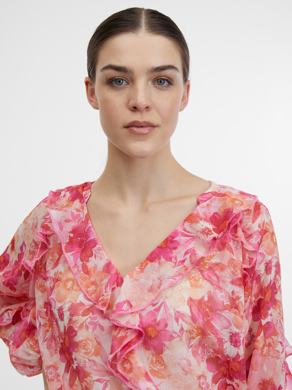 Orsay Ružová dámska kvetovaná blúzka ORSAY