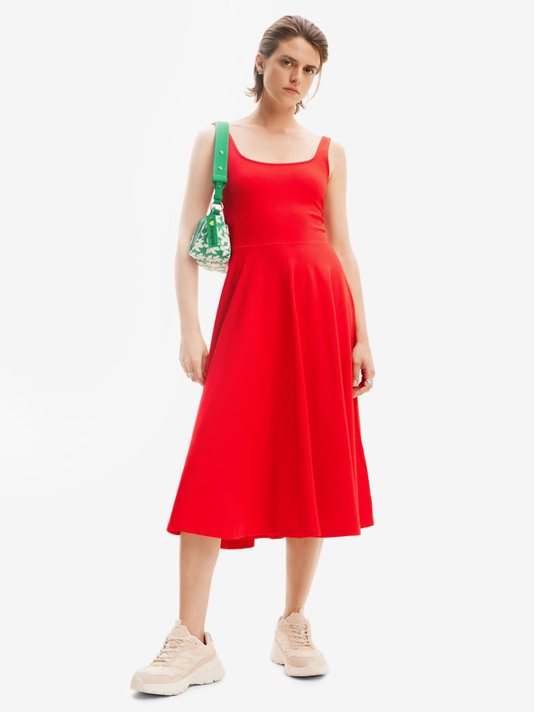 Desigual Červené Desigual Haria dámske midi šaty