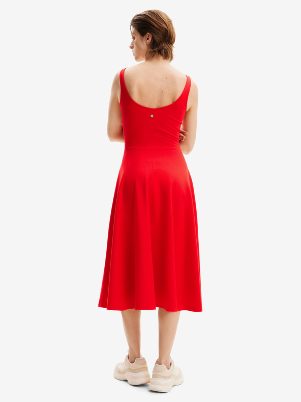 Desigual Červené Desigual Haria dámske midi šaty