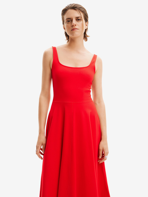 Desigual Červené Desigual Haria dámske midi šaty