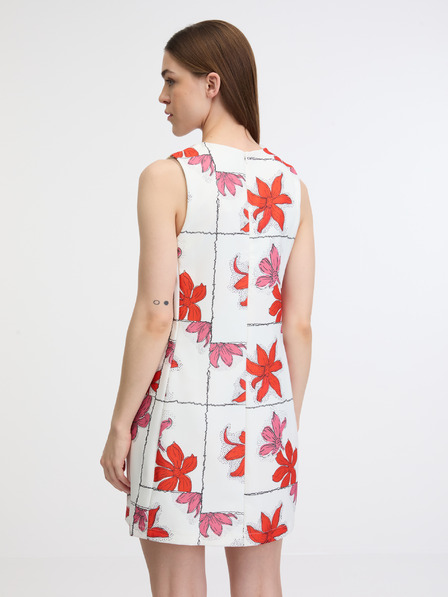 Desigual Červeno-biele dámske kvetinové mini šaty Desigual Houston