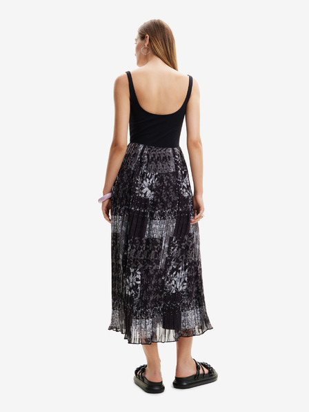 Desigual Čierne dámske vzorované maxi šaty Desigual Cassidi