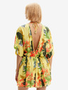Desigual Žlté dámske kvetované plážové šaty Desigual Top Tropical Party