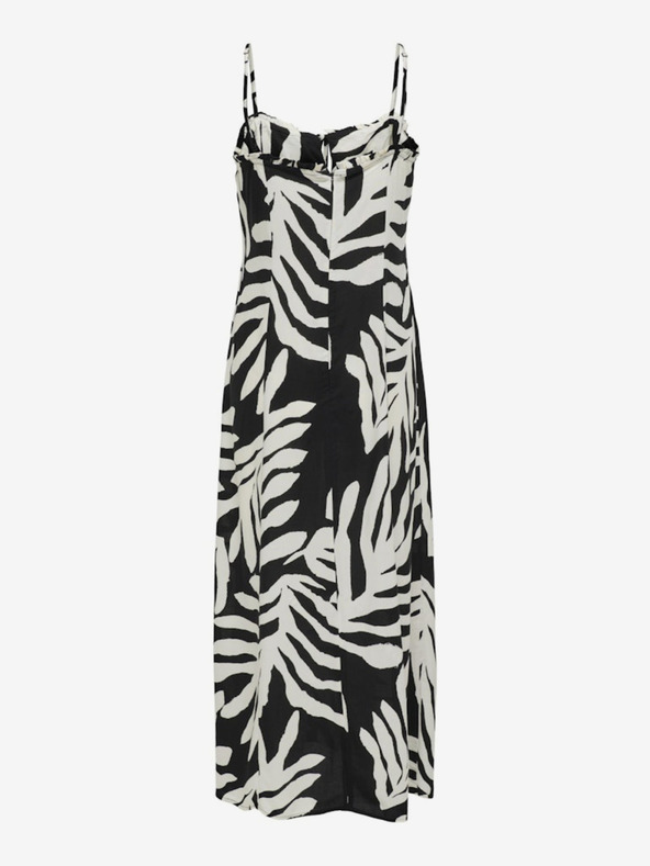 ONLY Čierne vzorované dámske midi šaty ONLY Nova