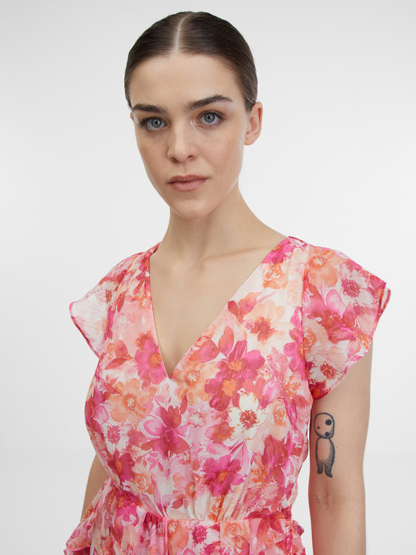 Orsay Ružové dámske kvetované maxišaty ORSAY