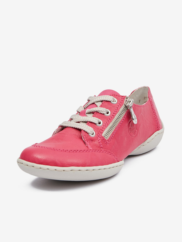 Rieker Tmavoružové dámske kožené tenisky Rieker