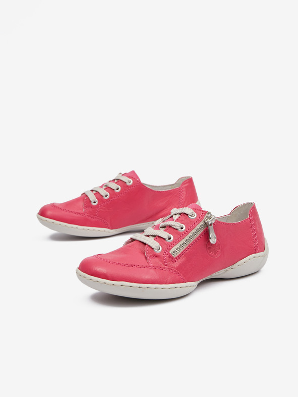 Rieker Tmavoružové dámske kožené tenisky Rieker