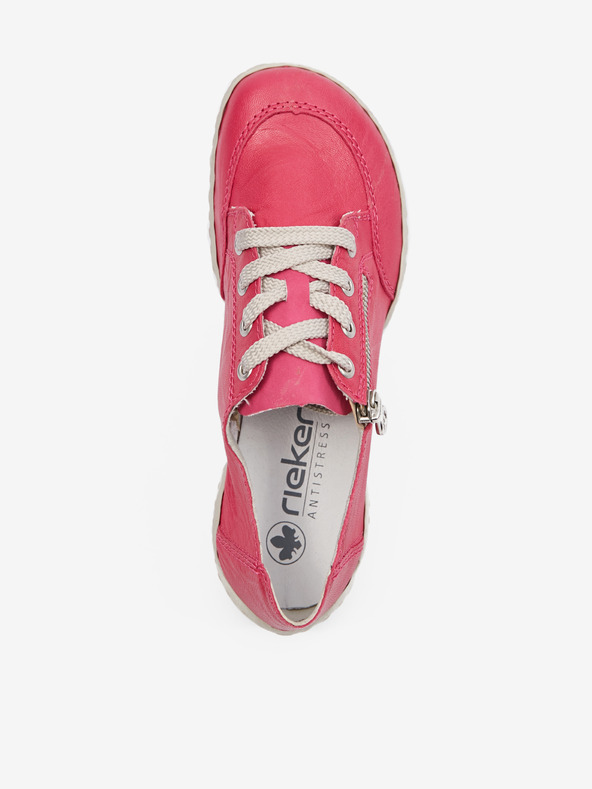 Rieker Tmavoružové dámske kožené tenisky Rieker