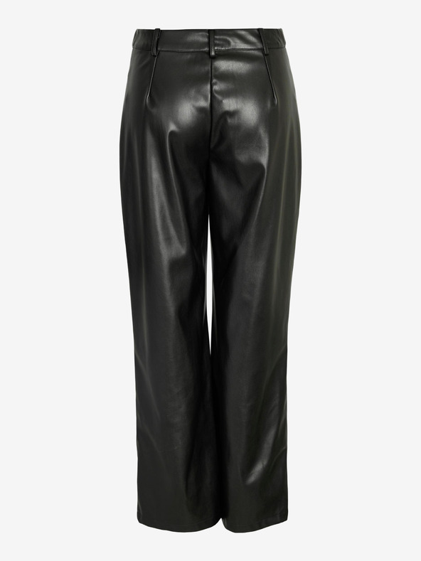 Noisy May Čierne dámske kožené nohavice Noisy May Andy