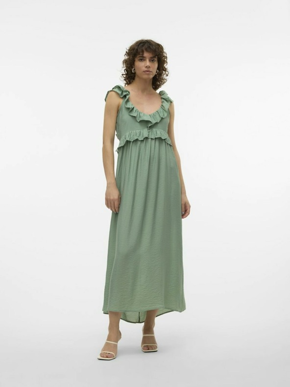 Vero Moda Tmavo zelené dámske maxi šaty Vero Moda Josie