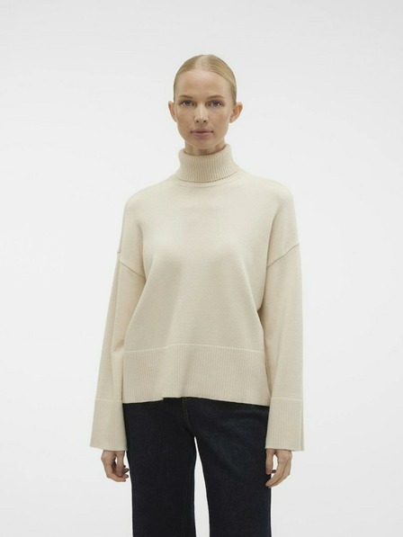 AWARE by VERO MODA Krémový dámsky rolák AWARE by VERO MODA Gisela