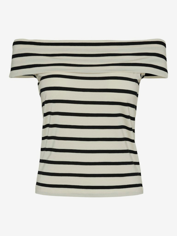 AWARE by VERO MODA Čierno-krémové dámske pruhované tielko AWARE by VERO MODA Kenzi Fiona