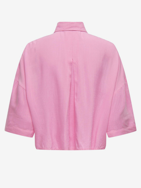 ONLY Ružová dámska orezaná košeľa ONLY Astrid