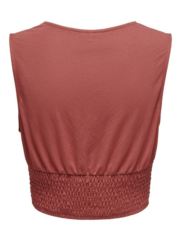 ONLY Tehlové dámske tielko s výstrihom ONLY Jany