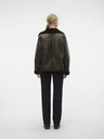 Vero Moda VERO MODA Emmy tmavohnedá dámska kožená bunda