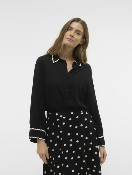 Vero Moda Čierne dámske košeľové šaty Vero Moda Bumpy