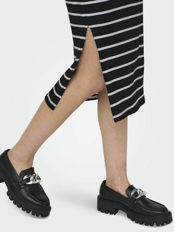 ONLY Čierne dámske pruhované midi šaty ONLY Belfast