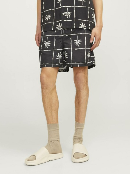 Jack & Jones Čierne pánske vzorované plavky Jack & Jones Fiji