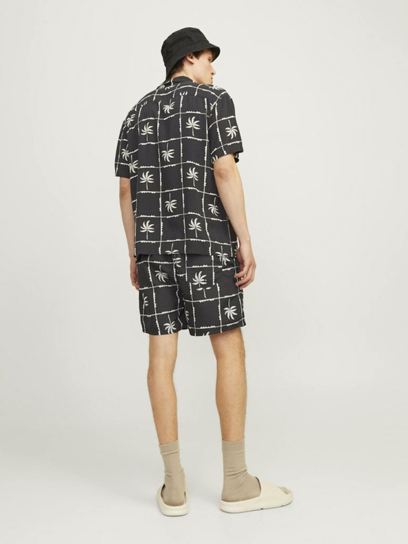 Jack & Jones Čierne pánske vzorované plavky Jack & Jones Fiji