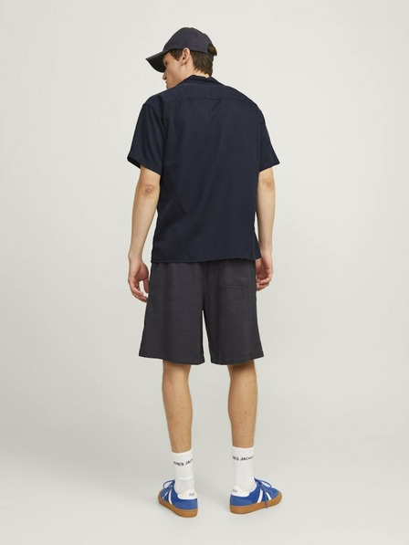 Jack & Jones Tmavomodrá pánska košeľa s krátkym rukávom Jack & Jones Aaron