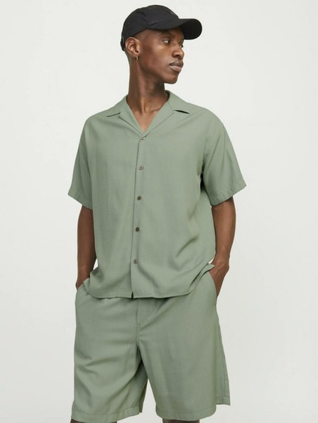 Jack & Jones Zelená pánska košeľa s krátkym rukávom Jack & Jones Aaron