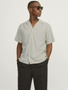 Jack & Jones Béžová pánska košeľa s krátkym rukávom Jack & Jones Aaron