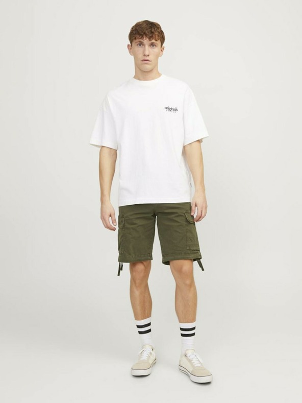 Jack & Jones Khaki Pánske kargo šortky Jack & Jones Cole