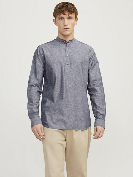Jack & Jones Modrá pánska ľanová košeľa Jack & Jones Summer
