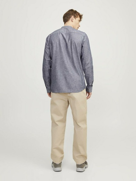 Jack & Jones Modrá pánska ľanová košeľa Jack & Jones Summer
