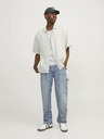 Jack & Jones Krémová pánska ľanová košeľa s krátkym rukávom Jack & Jones Faro
