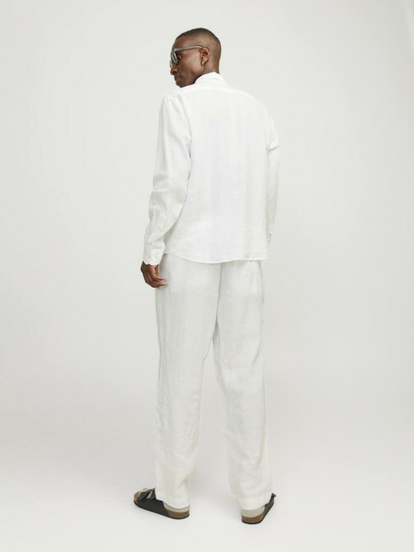 Jack & Jones Jack & Jones Lawrence biela pánska ľanová košeľa